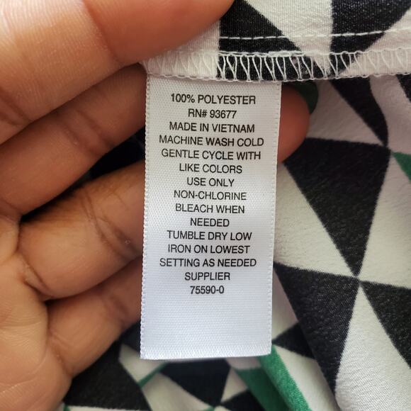 Worthington Women's Cold Shoulder Retro Color Block Top Size M - Picture 7 of 7